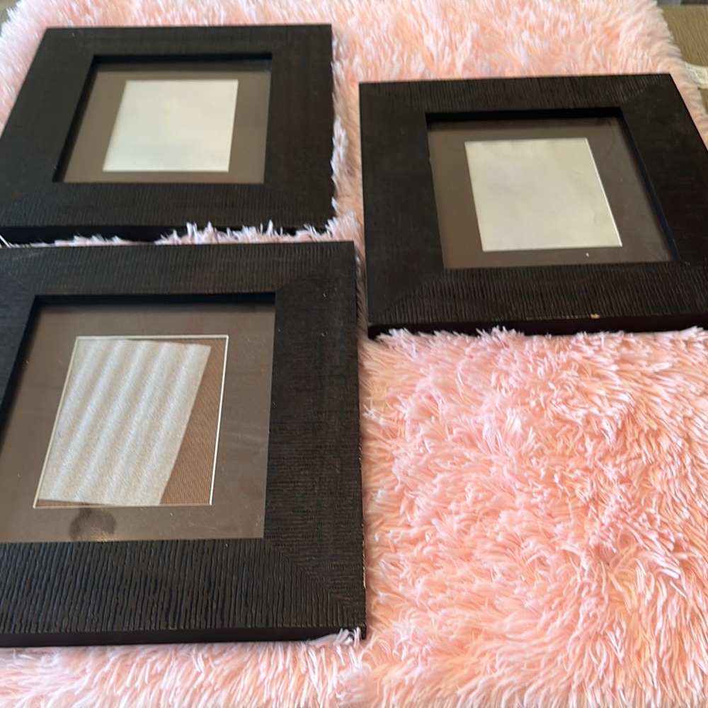 Sophisticated Black/Brown Wood Picture Frame Trio